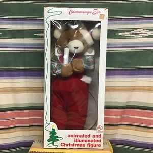 EUC Vintage Trimmings etc animatronic Large Christmas teddy bear